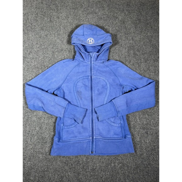 lululemon athletica Tops - Vintage Lululemon Scuba Hoodie Womens‎ 6 Rocksteady Blue Cotton Fleece Full Zip